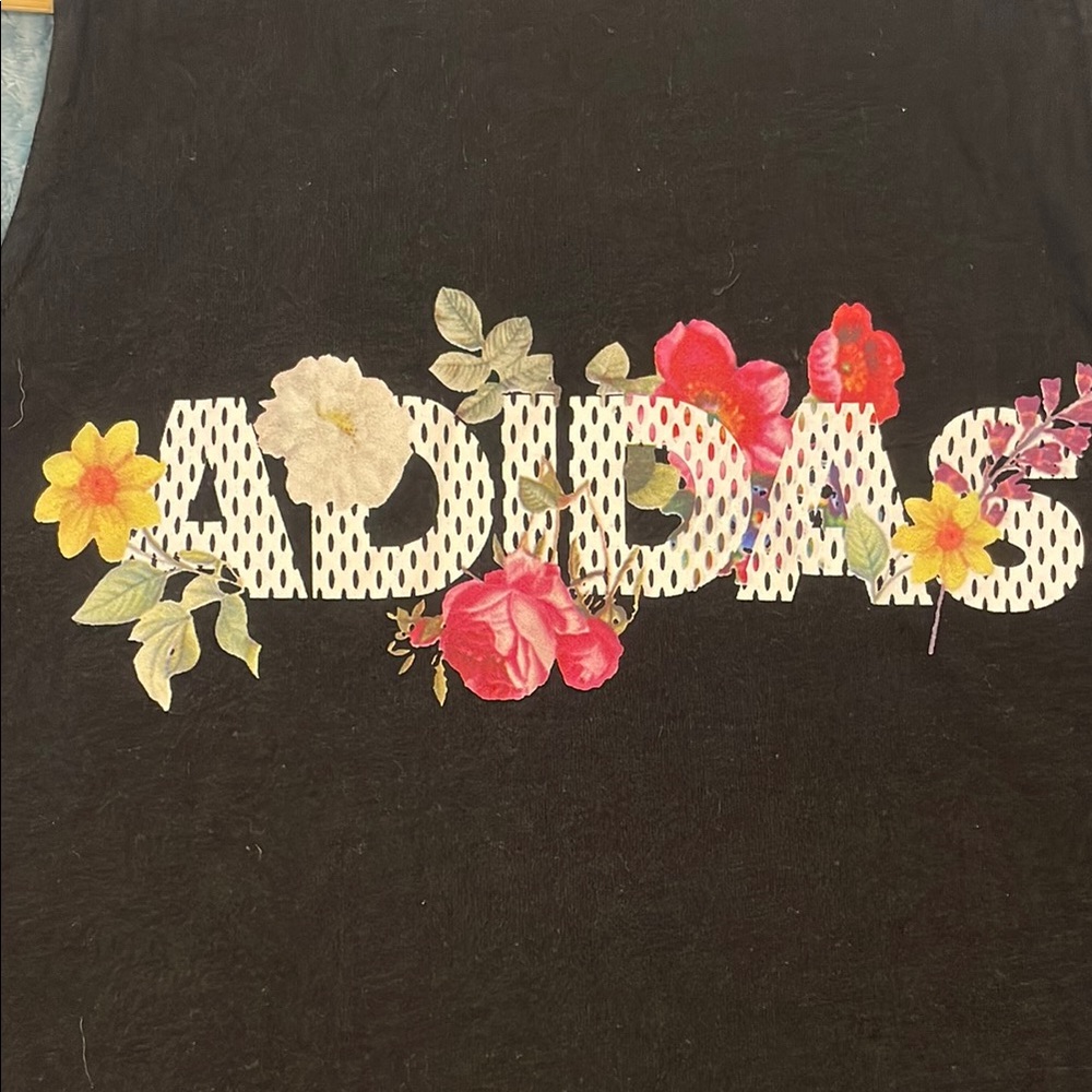 Adidas Black Floral Tank Top